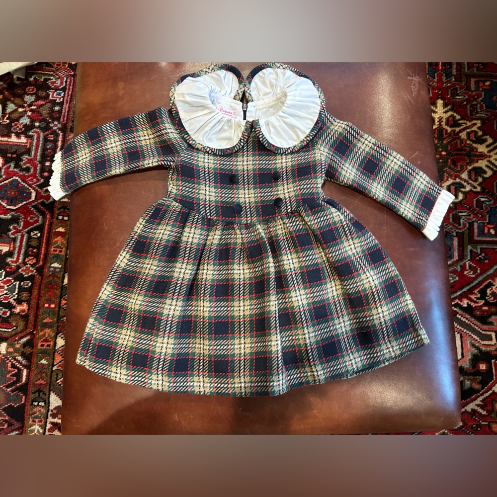 La coqueta 2T Christmas thanksgiving plaid holiday dress - EUC